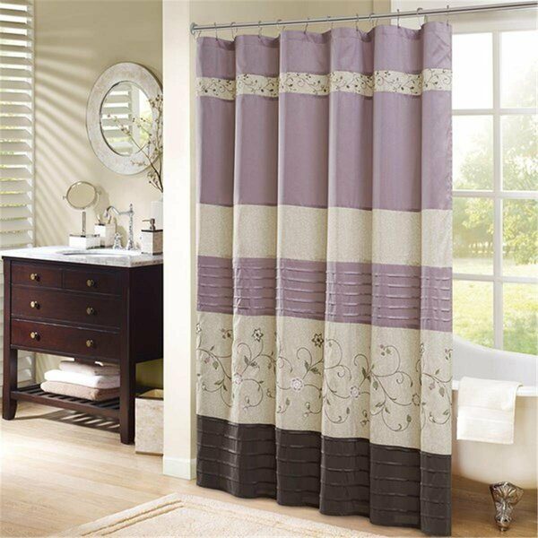 Madison Park Serene Embroidered Shower Curtain - Purple MP70-3453